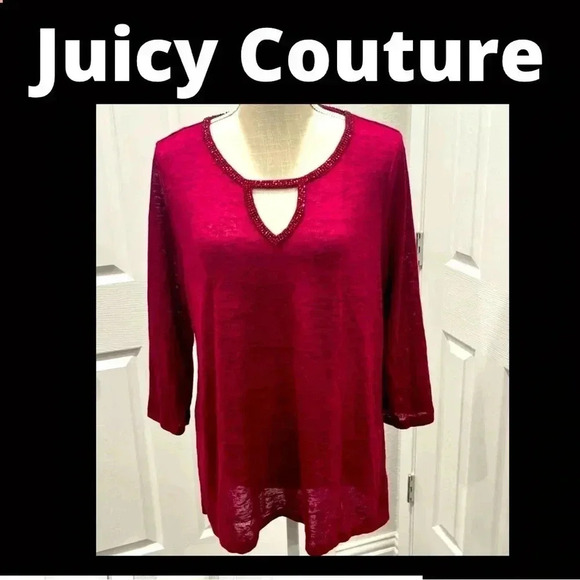 Juicy Couture Keyhole front with a little sparkle 90s vibe sweater - Picture 1 of 9